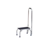 HomCom Marchepied sécurité avec barre d'appui – Plateforme et patins antidérapants – Acier galvanisé