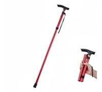 Marche Cannes de Marche Pliables,Cannes de Marche Portables, Cannes de Béquilles de Marche, Marche Walking Stick Béquilles Télescopiques Légères, pour Homme et Femme âgé(Color:Rouge)