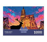 Marché de Noël de Strasbourg Puzzle en Bois Imperméable Puzzles De 1000 Pièces pour Adultes Cadeaux Défi Et Casse-tête De Décoration pour La Maison