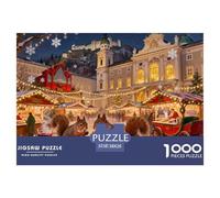 Marché de Noël sur la Place Mozart de Salzbourg Puzzle en Bois Imperméable Puzzles De 1000 Pièces pour Adultes Cadeaux Coloré De Décoration pour La Maison
