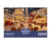 Marché de Noël sur la Place Mozart de Salzbourg Puzzle en Bois Imperméable Puzzles De 1000 Pièces pour Adultes Défi Et Casse-tête Jeux De Stimulants