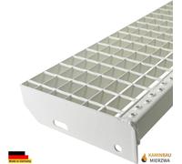 Marche d'escalier Marche en métal Marche d'escalier en acier galvanisé à chaud | Largeur : 1000mm | Couleur : blanc (RAL 9010) | avec set de vis
