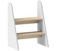 Marche pied enfant AIYAPLAY marchepied enfants escabeau 2 marches pour enfants 3 à 8 ans en bois charge max. 20 kg blanc