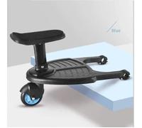 Marche Pied pour Poussette Universelle, Mini Buggy Board Roue à 360 ° Planche Poussette Pédale Pliable (Bleu)
