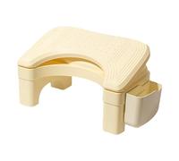 Marche Pied Tabouret de Toilette accroupi for Adulte avec Coffre de Rangement, Repose-Pieds de Bureau for Toilettes et Maison 24 x 46 x 17 cm Tabouret(Beige)