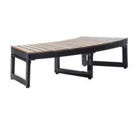 Marche pieds arrondi pour spa - L 109 x P 40 x H 25 cm - Acier et bois d\'acacia