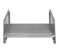 Marche pour Escalier Caillebotis 600mm x 240 mm - Acier Galvanisé DIN 24537 EN ISO 1461