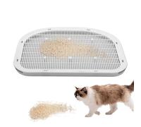 Marche pour Litière Chat - Plateforme Surélevée pour Litière De Chat - Nettoyage Facile Double Couche Piège Antidérapant pour Chaton Intérieur Maison