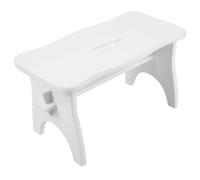 Creative Deco Blanc Marche Repose Pied Bois | 38 x 19 x 21 cm | Bureau, Chaise, Plante, Petit Tabouret Bas | Banc en Bois | Non Monté