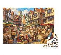 Marché Rue Architecture Personnes Puzzle, 1000 Pièces Jeu D'intérieur