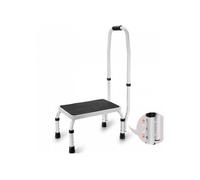 Marchepied 1 Marche Capacité 150 kg Marche Pied en Acier 3 Hauteurs Réglables avec Poignée Tabouret Antidérapant Portable pour Tou