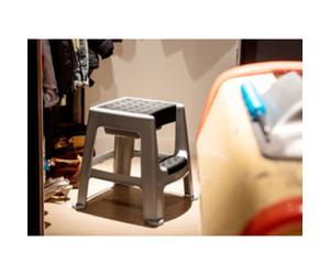 Marchepied, 1 niveau, PP, gris/noir