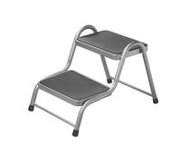 ProPlus Marchepied Double 38 x 26 cm - pour Caravane, Camping-Car et remorque - 2 marches antidérapantes - Gris