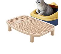 Marchepied à pédale en polypropylène pour Chat - 46 x 30 x 9 cm - Tabouret de Toilette pour Chaton avec Tapis de litière antidérapant Double Couche - Portable et réutilisable - Accessoires pour