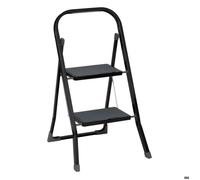 5five Marchepied 2 marches, poignée métal, noir, acier et PP, L45 x l54 x H80 cm