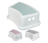 Marchepied antidérapant 13 cm en plastique - Blanc et Bleu - Monsieur Bébé