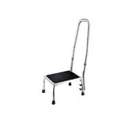 Marchepied avec main courante - Bm Médical TD-70-MC - surface en caoutchouc antidérapante - Finition couleur Gris