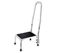 Marchepied avec main courante - Bm Médical TD-70-MC - surface en caoutchouc antidérapante - Finition couleur Gris