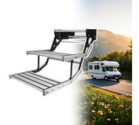 Marchepied Camping-Car, Marchepied D'Entrée Camping-Car, Marches Rabattables Manuel Électriques, Résistant À Rouille Et À Corrosion, Lumière LED, Pour Caravanes Campeur Double-layerelectric