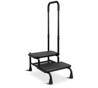 Marchepied de chevet avec plateforme antidérapante et rampe réglable, tabouret sécurisé à 2 marches pour personnes âgées et adultes, design robuste pour lits hauts et utilisation en cuisine