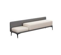 Marchepied de lit capitonné en cuir gris - 150 x 40 x 52 cm - Repose-pieds d'entrée pour lits hauts, accès facile et décoration élégante - Cadeau d'amitié parfait