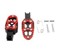 Marchepied de moto antidérapant réglable en aluminium, Compatible avec Motocross, Scooter, ATV, vélo électrique(Red)