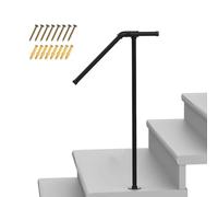 Marchepied d'extérieur, balustrade d'escalier à poteau unique pour 1 à 2 marches, support de main de sécurité pour personnes âgées et enfants, fixations durables incluses (84,8 cm)