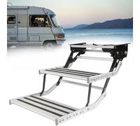 Marchepied électrique double couche pour camping-car avec DEL, pliable en alliage d'aluminium, capacité de 181,4 kg pour une entrée plus sûre dans la remorque de camping-car