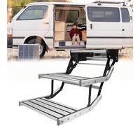 Marchepied électrique double couche pour camping-car, marche électrique avec DEL, marche pliable en alliage d'aluminium, capacité de charge de 200 kg, acier épais, design antidérapant, idéal pour