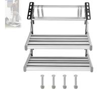 Marchepied électrique pliable en alliage d'aluminium robuste avec lumière LED, escaliers pliables automatiques pour caravanes et remorques de voyage