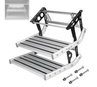 Marchepied électrique pliable en alliage d'aluminium robuste avec lumière LED, escaliers pliables automatiques pour caravanes et remorques de voyage