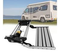 Marchepied électrique pliable simple/double pour camping-car avec éclairage LED, capacité de 200 kg, surface antidérapante, marchepied escamotable en aluminium, marchepied pour camping-cars, caravan