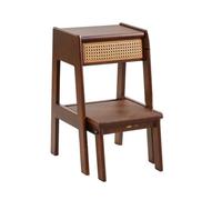 Marchepied en bois, double escabeau pliable avec tiroir, solution de rangement polyvalente pour la maison pour bureau et bibliothèque