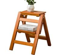 Marchepied en bois - Échelle pliable à deux marches pour cuisine et ménage, design durable