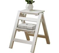 Marchepied en bois - Échelle pliable à deux marches pour cuisine et ménage, design durable