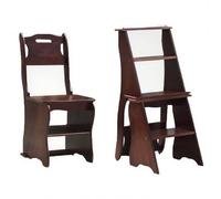 Marchepied en bois, échelle portable à 4 marches pour la maison, la bibliothèque, le bureau - Tabouret de bar pliable multifonction