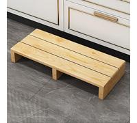 Marchepied en bois pour lits hauts, hauteur 12/15 cm, repose-pieds en bois massif, dessus antidérapant, utilisation intérieur/extérieur, couleur bois naturel, aide à la mobilité pour un accès facile.