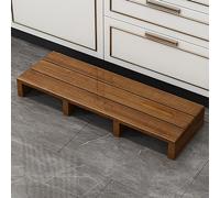 Marchepied en bois pour lits hauts. Repose-pieds antidérapant - Hauteur : 12/15 cm - Design en bois massif - Utilisation en intérieur/extérieur - Marron.