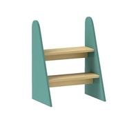 Marchepied enfant 2 marches style nordique - charge max. 20 Kg - aspect bois clair vert