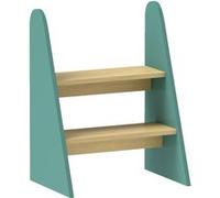 Marchepied enfant 2 marches style nordique - charge max. 20 Kg - aspect bois clair vert Vert G