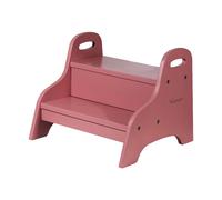 Marchepied enfant en bois rose foncé