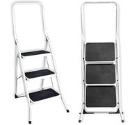 Marchepied escabeau acier 3 marches larges sécurité FACILITYS - 150 kg - H. 70 cm