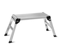 Marchepied Escabeau Aluminium, Plateforme Antidérapante Argent, Capacité 150kg, Pliable Plateforme, pour Maison, Garage, Atelier