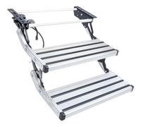 Marchepied Manuel pour Camping-Car avec éclairage LED, Pliable en Alliage d'aluminium, marchepied en tôle d'acier épaisse, antidérapant, idéal pour Camping-Car,Camping-Car 2-Step