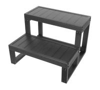 Marchepied noir pour baignoire balnéo, marchepied pour spa, escalier pour baignoire balnéo, 60 x 54 x 42 cm