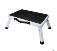 Vivezen - Marchepied pliable 1 niveau - Acier - Noir et blanc