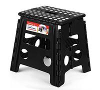 Marchepied pliable - 33 cm de hauteur - Tabouret pliable de qualité supérieure pour adultes, cuisine, jardin, salle de bain (1 pièce) noir