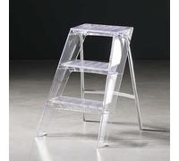 Marchepied pliable à 3 marches en acrylique avec large pédale antidérapante portable pour adultes étagère créative peu encombrante pour un usage domestique