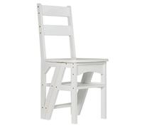 Marchepied pliable à 3 niveaux 2 en 1 à double usage - Blanc - Échelle d'intérieur compacte - Multifonction - Design compact - Économie d'espace pour un accès facile