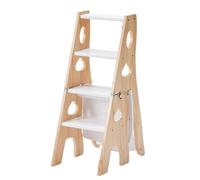 Marchepied pliable à 4 niveaux - Échelle en bois portable, présentoir pour étagères, étagères à fleurs, ge et décoration d'intérieur - Robuste et élégant.